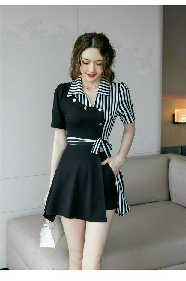 SET SHORT PHỐI SỌC CỘT EO - HN1134